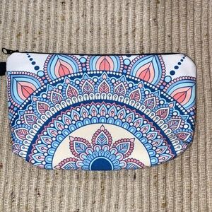 Blue and Pink Mandala Zip Cosmetic Pouch - Lightweight Makeup Case